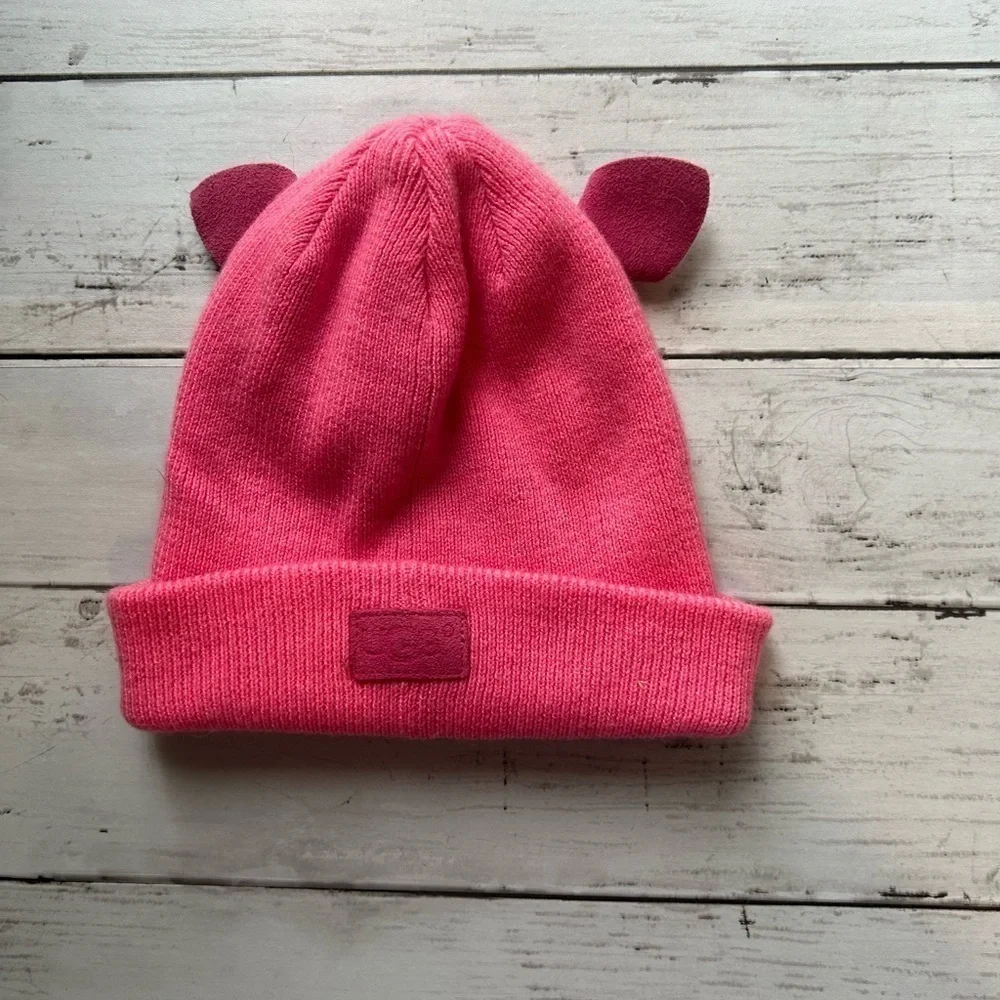 UGG, pink beanie with adorable ears one size